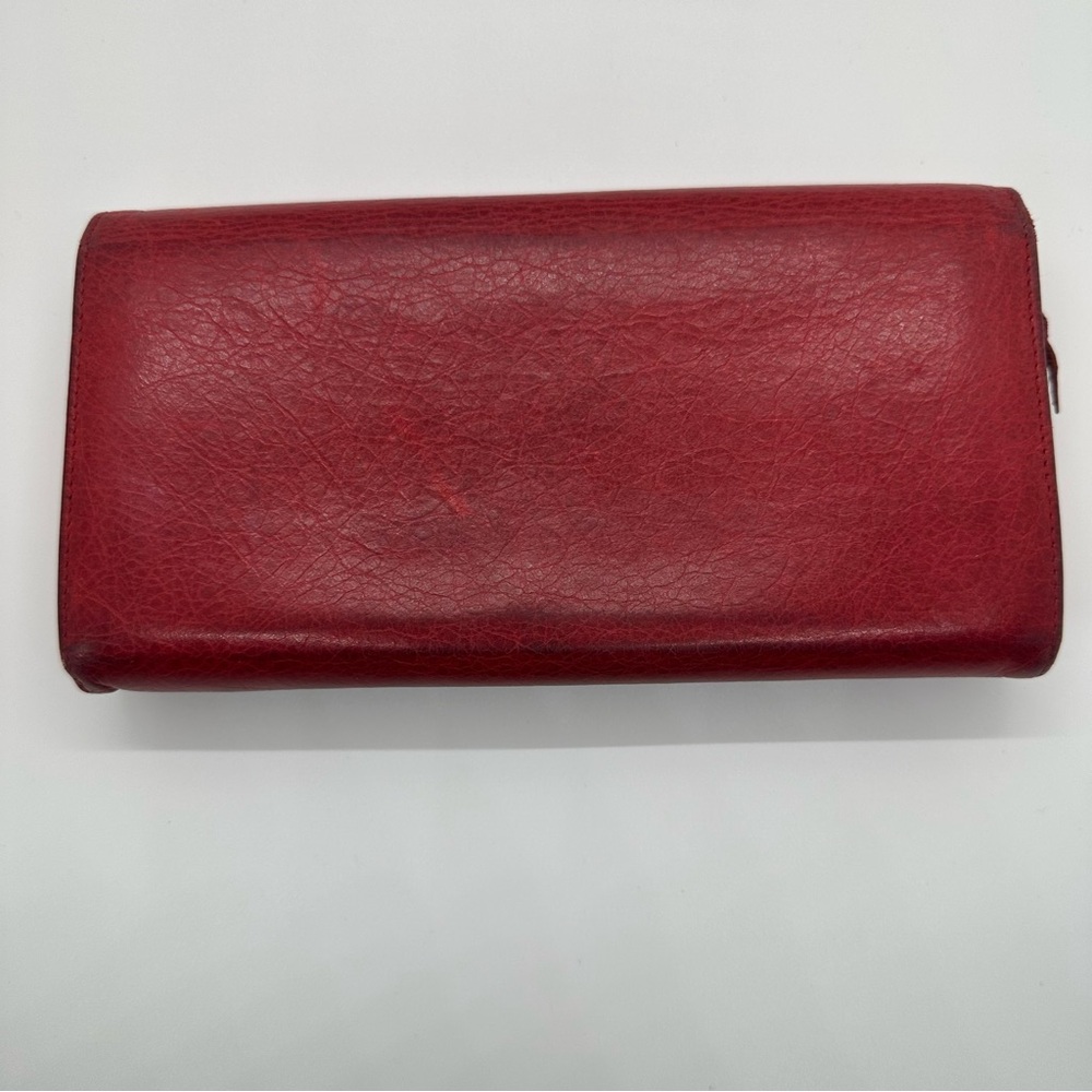 Balenciaga | Red Agneau Classic Hardware Money Long Continental Wallet - Picture 2 of 13